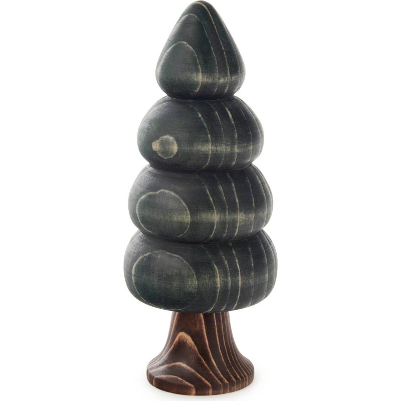 Massivholzbaum Stufenform rund grün lasiert - 17 cm