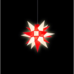 Herrnhuter Stern A4 weiß/rot Kunststoff - 40 cm