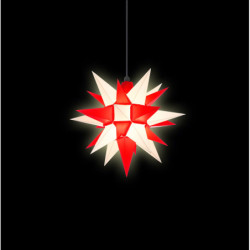 Herrnhuter Stern A4 weiß/rot Kunststoff - 40 cm