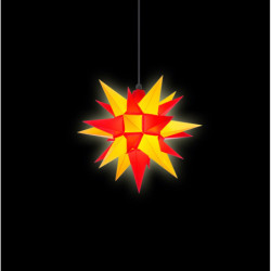 Herrnhuter Moravian Star A4 Yellow/Red Plastic - 40cm/16 inch