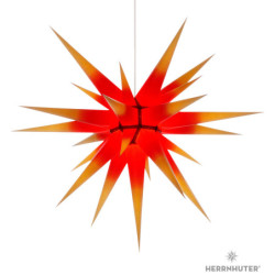 Herrnhuter Moravian Star I8 Yellow with Red Core - 80cm/31 inch