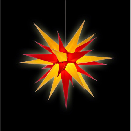 Herrnhuter Stern I7 gelb/rot Papier - 70 cm