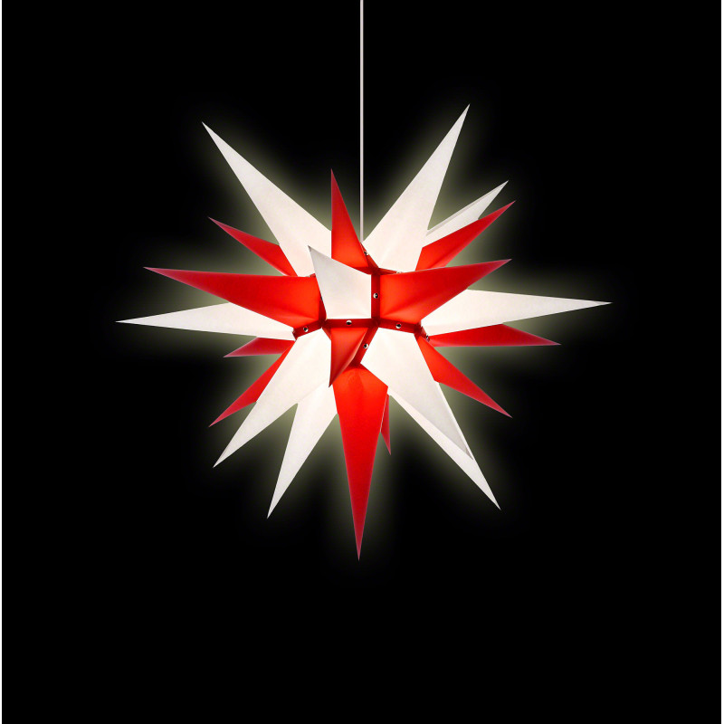 Herrnhuter Moravian Star I6 White/Red Paper - 60 cm / 23.6 inch