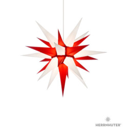 Herrnhuter Moravian Star I6 White/Red Paper - 60 cm / 23.6 inch