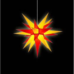 Herrnhuter Moravian Star I6 Yellow/Red Paper - 60 cm / 23.6 inch