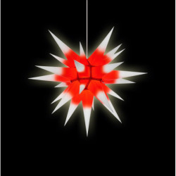 Herrnhuter Moravian Star I6 White with Red Core Paper - 60 cm / 23.6 inch