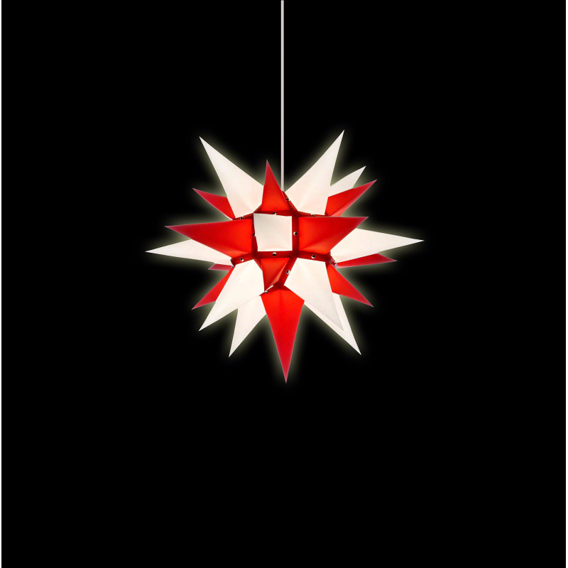 Herrnhuter Stern I4 weiß/rot Papier - 40 cm