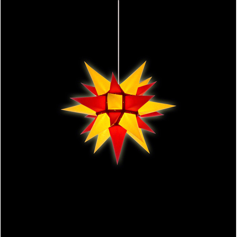 Herrnhuter Moravian Star I4 Yellow/Red Paper - 40 cm / 15.7 inch