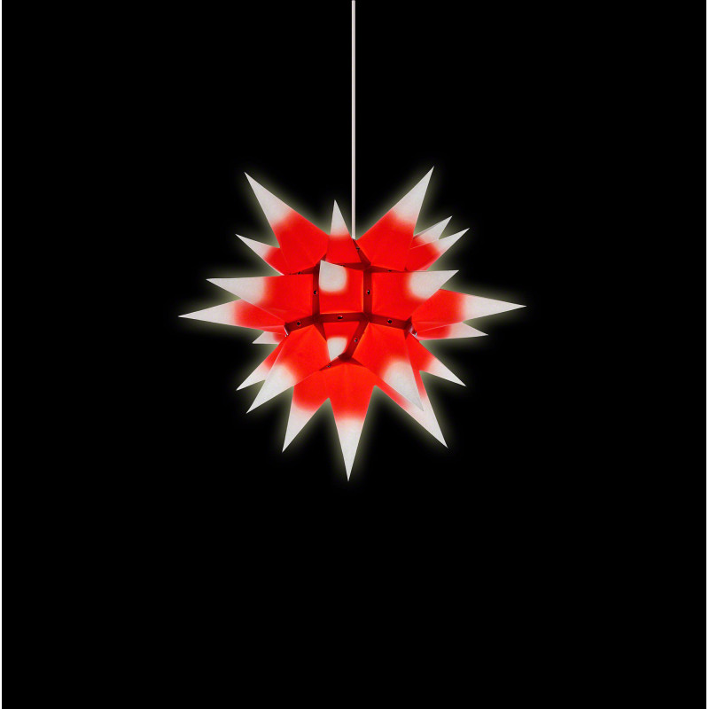 Herrnhuter Moravian Star I4 White with Red Core Paper - 40 cm / 15.7 inch