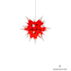 Herrnhuter Moravian Star I4 White with Red Core Paper - 40 cm / 15.7 inch