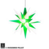 Herrnhuter Moravian Star A1e White/Green Plastic - 13 cm/5.1 inch
