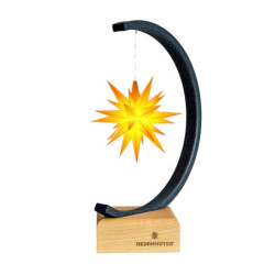 Metal Star Arch Anthracite-Glitter with A1e Yellow - 27,5 cm / 10.8 inch