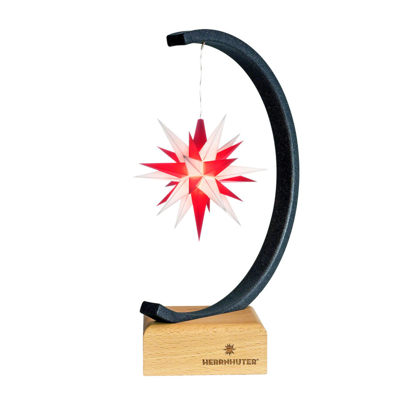Metal Star Arch Anthracite-Glitter with A1e White/Red - 27,5 cm / 10.8 inch