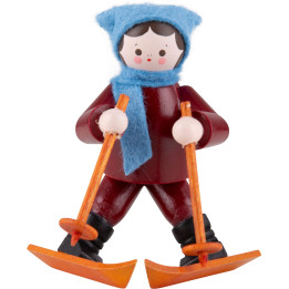 Thiel-Figur Anfängerin Mädchen mit Ski - bunt - 5,5 cm
