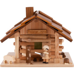 Traditionelles Rauchhaus Freiberger Hütte mit LED - 12,5 cm