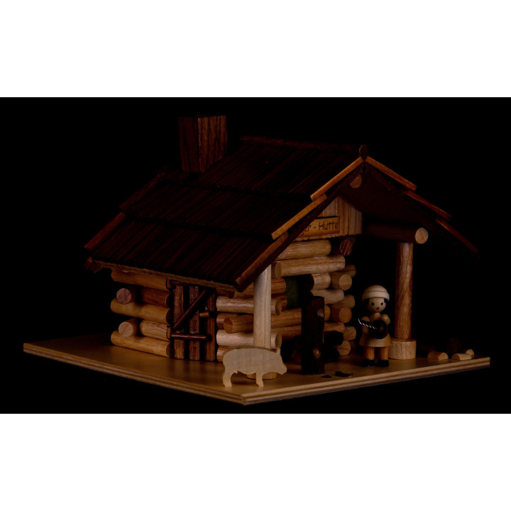 Traditionelles Rauchhaus Freiberger Hütte mit LED - 12,5 cm