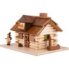 Traditionelles Rauchhaus Köhlerhütte mit Waldarbeiter und LED - 10,5 cm