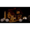 Traditionelles Rauchhaus Köhlerhütte mit Waldarbeiter und LED - 10,5 cm