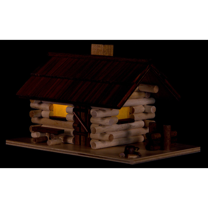 Traditionelles Rauchhaus Waldhütte mit LED - 10 cm