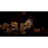 Smoking Hut - Forest Hut with Wood Worker and LED - 10 cm / 4 inch