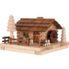 Smoking Lighted House - Old Mill with Figurines - 20 cm / 7.9 inch
