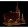 Rauchhaus Dorfkirchlein mit Pfarrer und LED - 19 cm