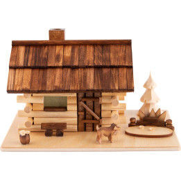 Traditionelles Rauchhaus "Haus am See" mit LED - 12 cm