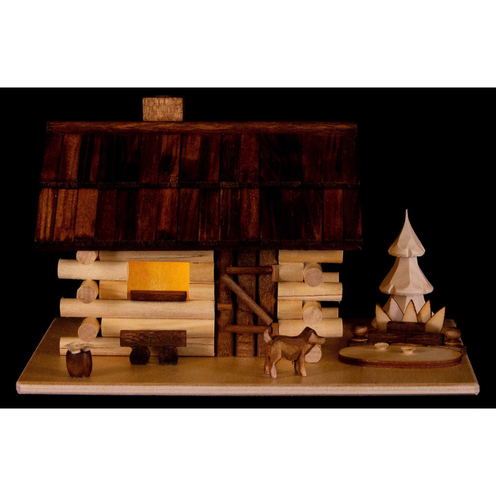 Traditionelles Rauchhaus "Haus am See" mit LED - 12 cm