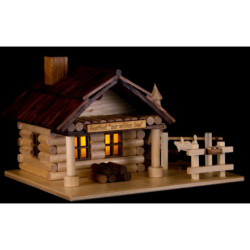 Traditionelles Rauchaus "Gasthaus zur wilden Sau" mit LED - 12 cm