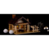 Traditionelles Rauchaus "Gasthaus zur wilden Sau" mit LED - 12 cm