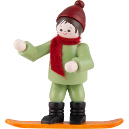 Thiel-Figur Winterkind mit Snowboard - bunt - 6,5 cm