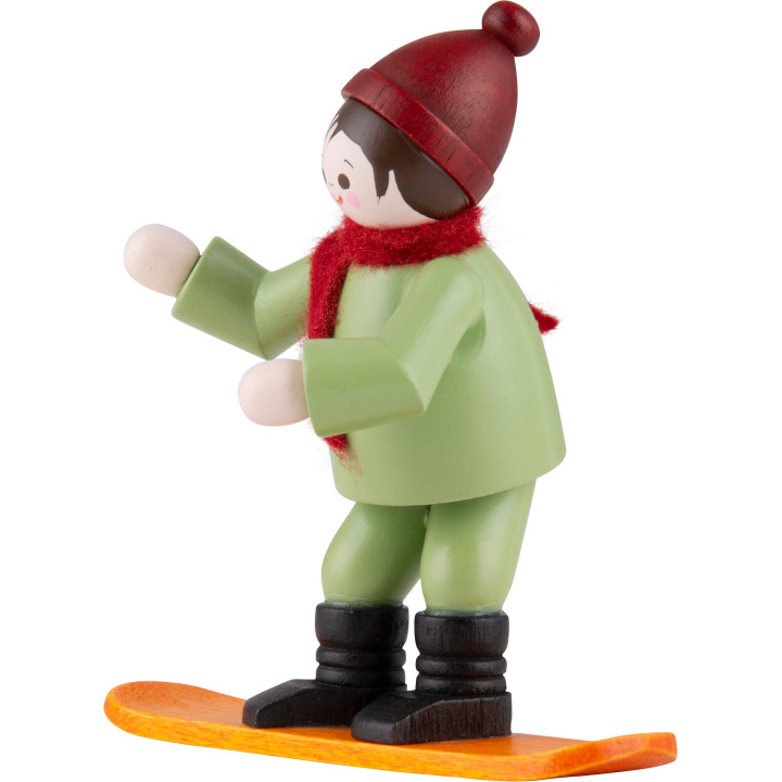 Thiel-Figur Winterkind mit Snowboard - bunt - 6,5 cm