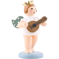 Engel mit Krone und Mandoline - 6,5 cm