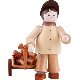 Thiel-Figur Junge mit Teddy im Wagen - 5,5 cm