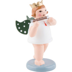 Angel with Crown and Piccolo Flute - 6,5 cm / 2.5 inch