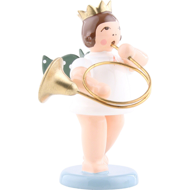 Angel with Crown and Parforce Horn - 6,5 cm / 2.5 inch