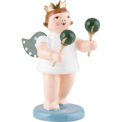 Engel mit Krone und Maracas - 6,5 cm