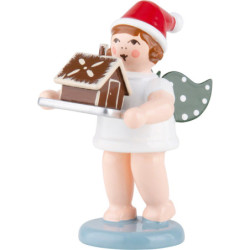 Baker Angel with Hat and Ginger Bread House - 6,5 cm / 2.5 inch