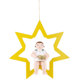Christmas Angel in Star with Socket for Candle or Lumix LED - 38 cm / 15 inch