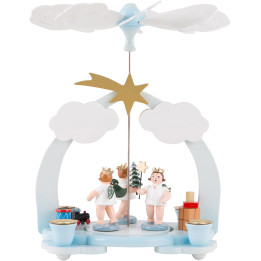 1-Tier Pyramid - Three Angels with Presents - 23 cm / 9 inch