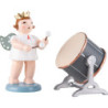 Angel with Crown and Big Orchestra Drum - 6,5 cm / 2.6 inch