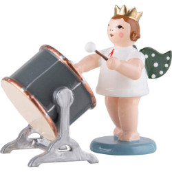 Angel with Crown and Big Orchestra Drum - 6,5 cm / 2.6 inch