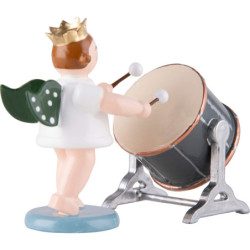 Angel with Crown and Big Orchestra Drum - 6,5 cm / 2.6 inch