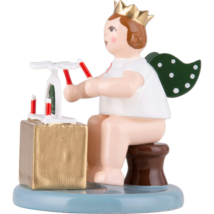Christmas Angel Sitting with Crown and Pyramid - 6,5 cm / 2.6 inch