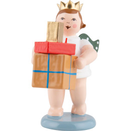 Geschenkeengel mit Krone und Paketen - 6,5 cm