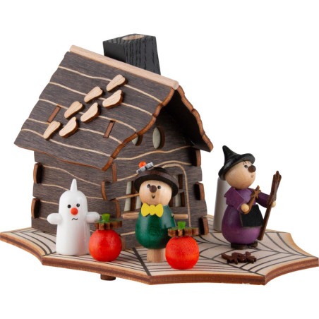 Smoking Hut - Halloween with Witch and Ghost - 9,5 cm / 3.7 inch