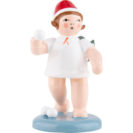 Christmas Angel with Hat and Snowballs - 6,5 cm / 2.6 inch