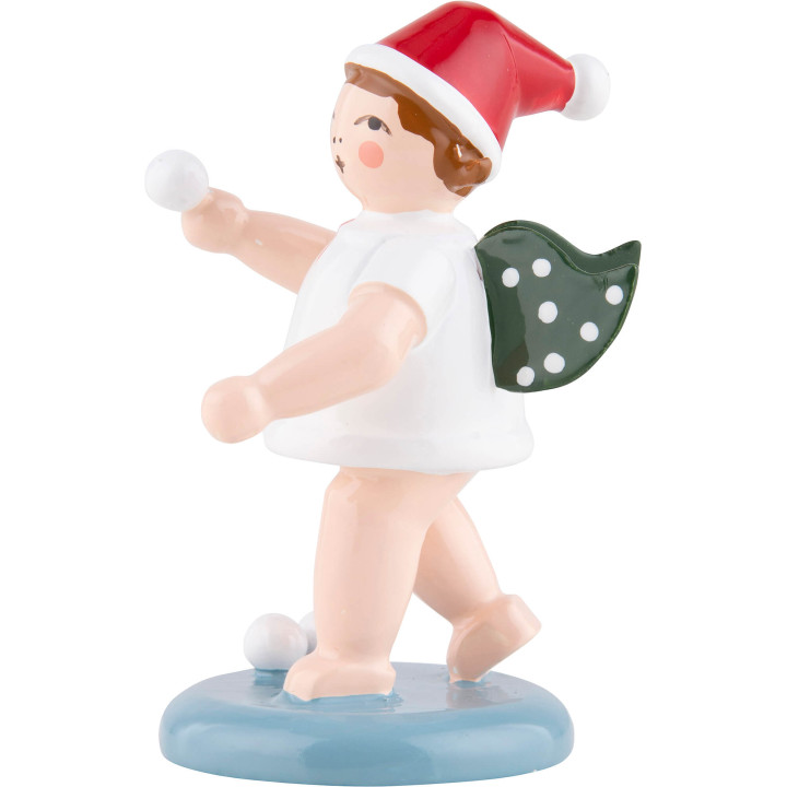 Christmas Angel with Hat and Snowballs - 6,5 cm / 2.6 inch