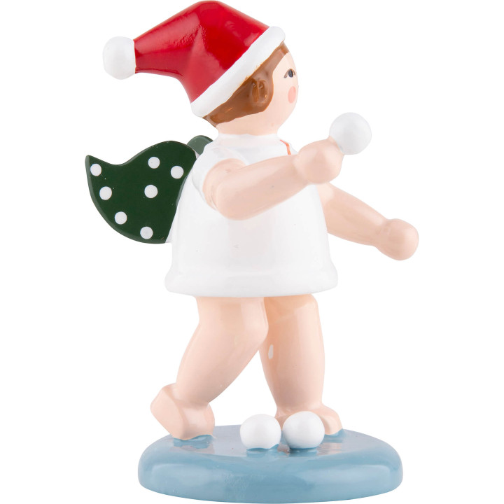 Christmas Angel with Hat and Snowballs - 6,5 cm / 2.6 inch