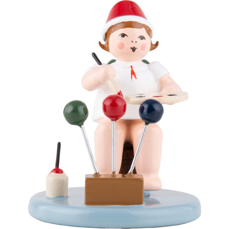 Christmas Angel with Hat - Ornament Painter - 6,5 cm / 2.6 inch